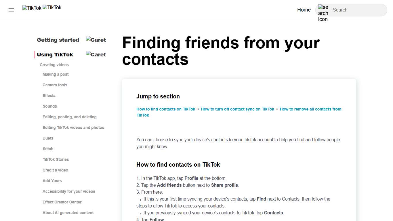 Finding friends from your contacts
